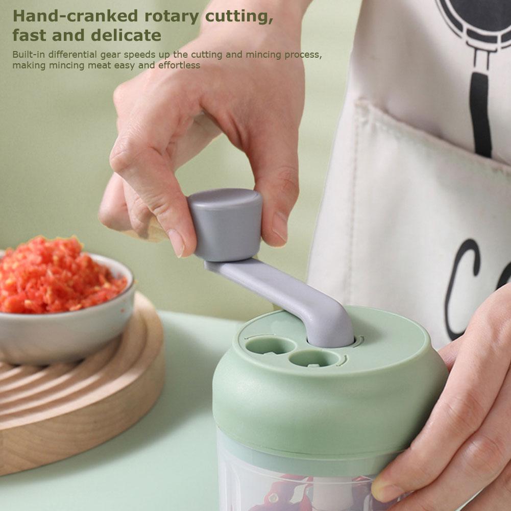 1pc Multifunctional Vegetable Chopper Small Food Processor Manual Tool Food Hand-Cranked Mincer J0J1