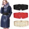 Elastic Skirt Canvas Sweater Dress Female PU Belt Cummerbunds Women Waistband Waist Belt