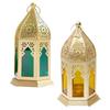 Beautiful Decorative Lantern Lamp Candle Holder Hanging Lantern Tealight Holder for Diwali Decorative Metal Candle Holder (Yellow-Green)