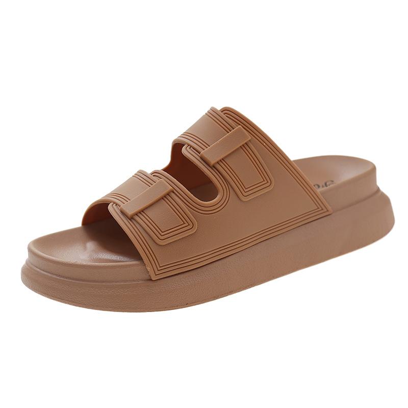 Тапочки женские новые летние на толстой подошве маффин с тапочками удобные на мягкой подошве повседневные пляжные классные тапочки