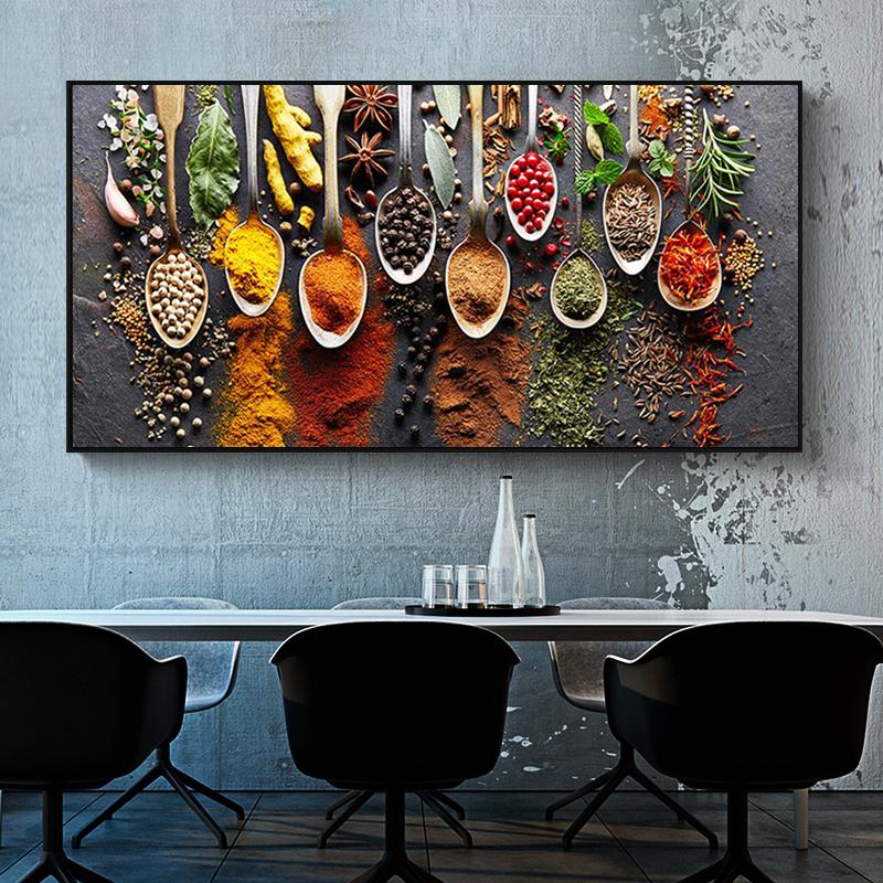 Cooking Vanilla and Spices Kitchen Theme Canvas Painting Poster Printing Wall Art Food Pictures Home Decoration