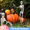 40/90cm Halloween Skeleton Joint for Haunted House Graveyard Halloween Horror Ornament  Adjustable Full Body Skeleton Belt Decor