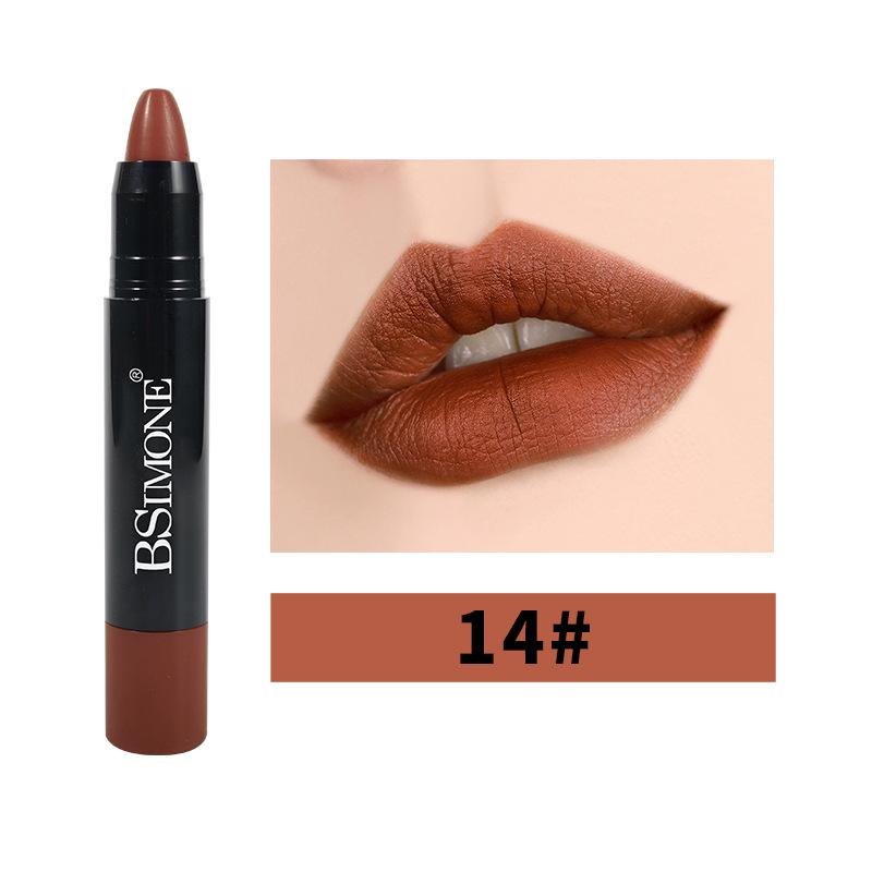 Матовая помада с антипригарным покрытием, водостойкая, долговечная, с крючком, гладкая бархатная помада-карандаш