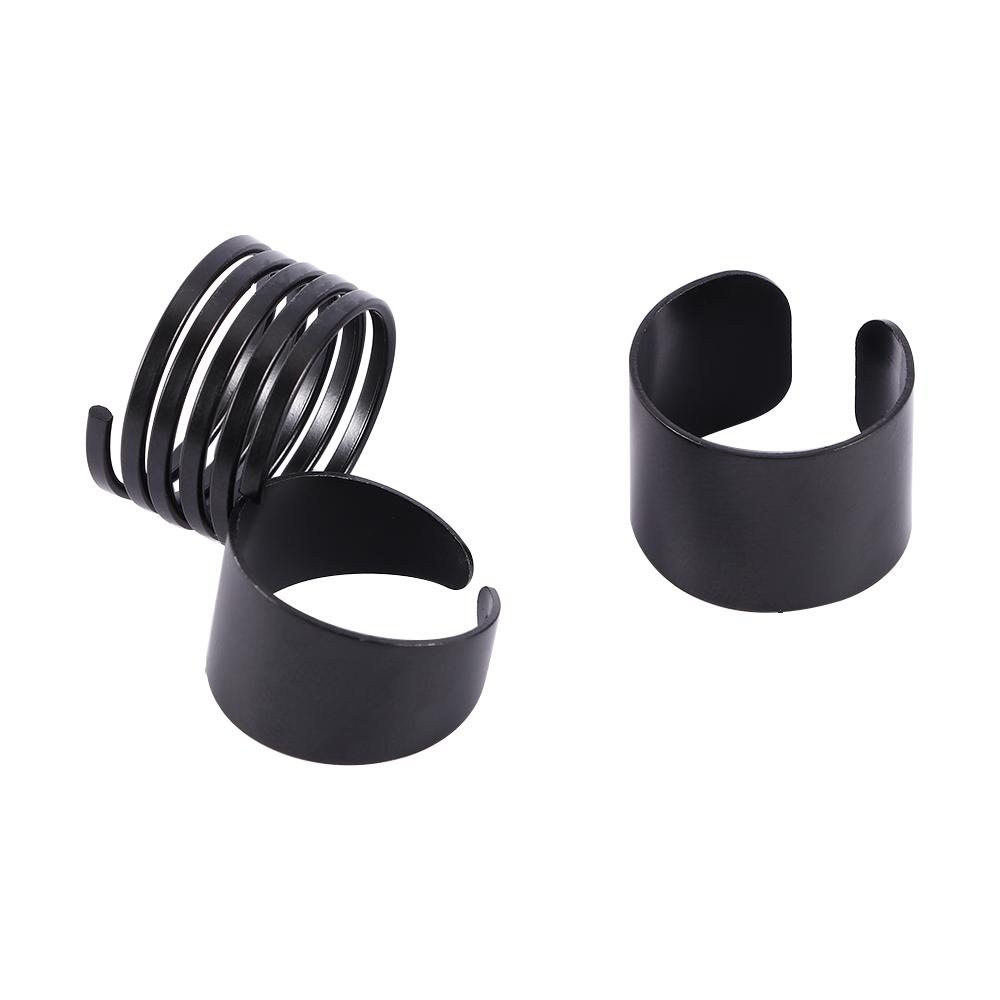 Trendy Finger Open Band Above Stack Ring Set Knuckle Ring Black Midi