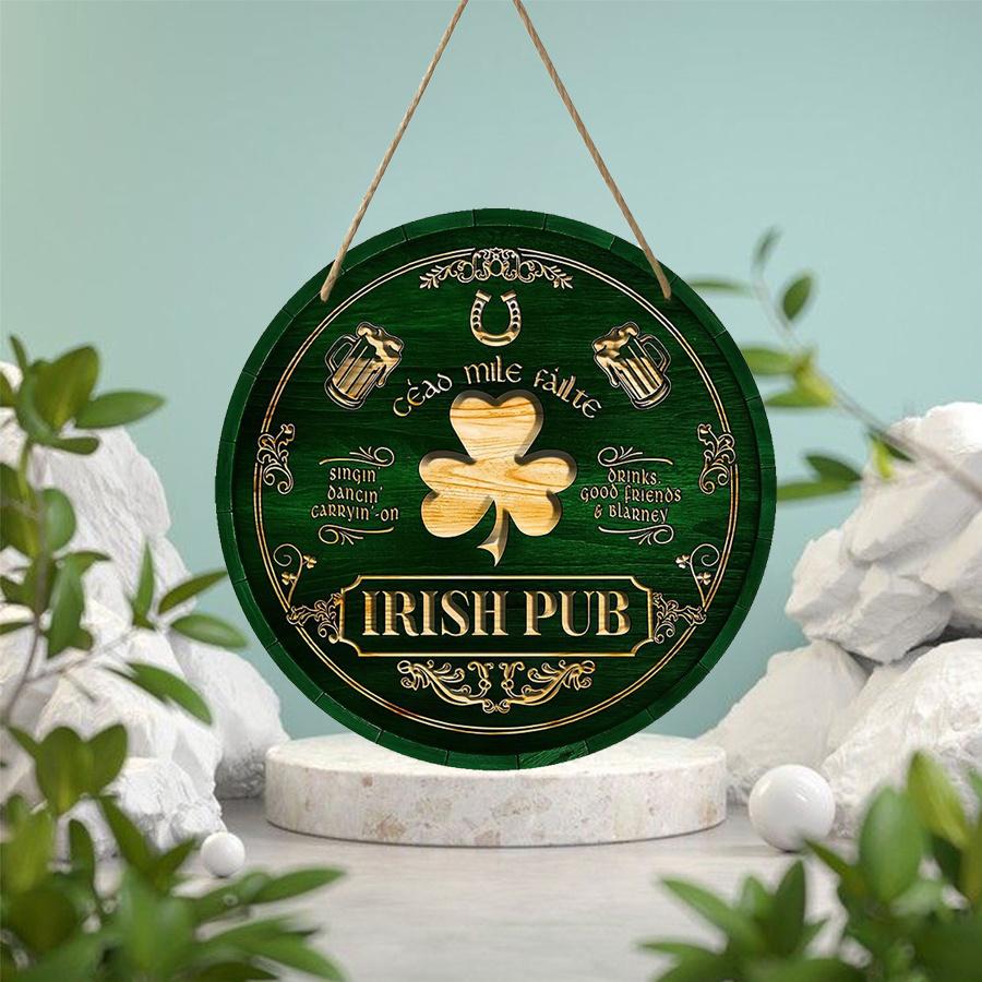2D Flat 20cm St.patrick's Day Wooden Wall Hanging Decor - Car Balloon Universal Holiday Wooden Pendant, Home Decoration, Welcome Sign Party Decor Wood