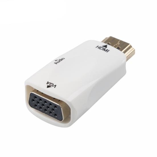 Адаптер HDMI-совместимый на VGA Папа-Мама Высокая четкость 1080P Аудиокабель Конвертер для ПК Ноутбука