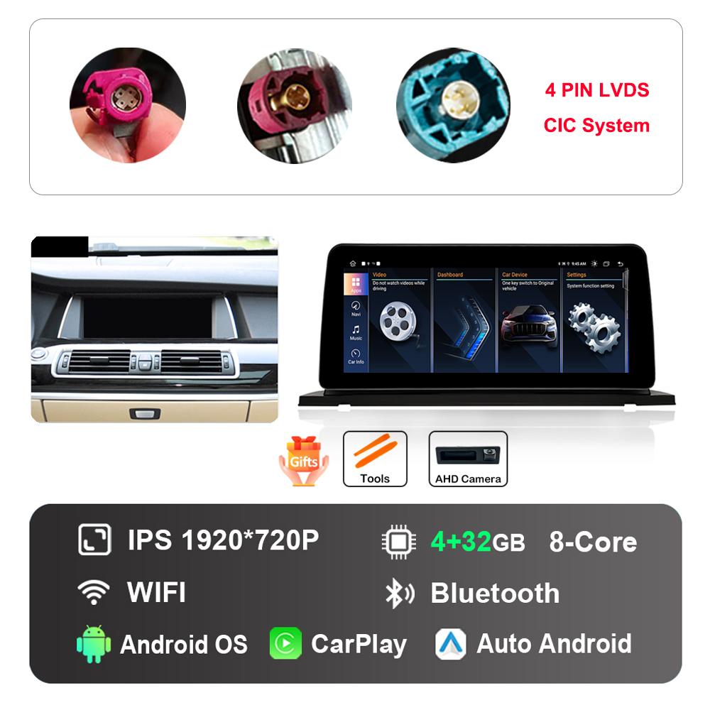 12,3-дюймовый HD сенсорный экран для BMW 5 серии F07 GT 2011 - 2017 система CIC NBT Android автомагнитола мультимедийный плеер DSP стерео GPS