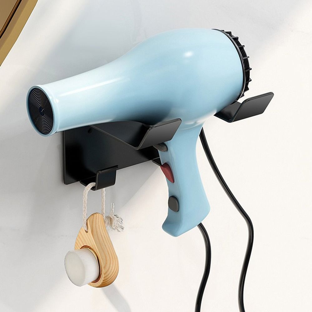 Wall-Mounted Hairdryer Support Rack Metal Bathroom Shelf Hair Dryer Holder  Washroom Stylist Tool