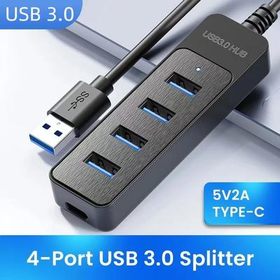 USB 30 Type C Хаб 20 Адаптер питания 4 Порта Мульти Разветвитель Расширитель Высокоскоростной Для Компьютерных Аксессуаров Несколько USB Хабов