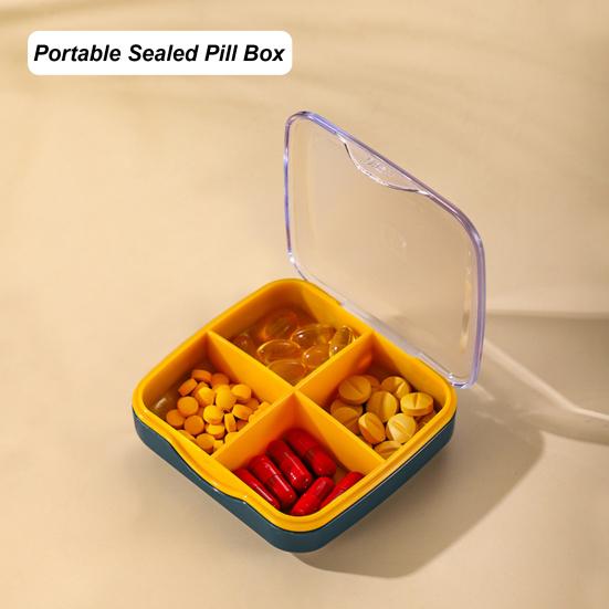 4/6 Grids Pill Box Compartment Design Moisture Proof Good Sealing Dustproof Portable Travel Tablet Organizer Daily Use
