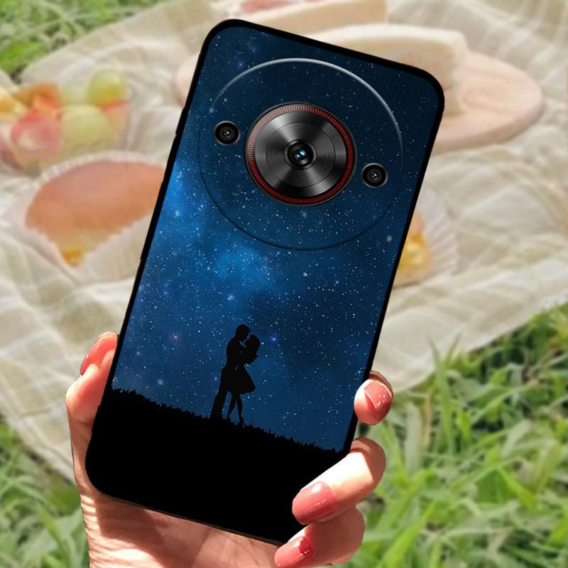 Чехол-бампер для ZTE Nubia Focus 5G, силиконовый, мягкий, с рисунком мрамора, черный, защитный