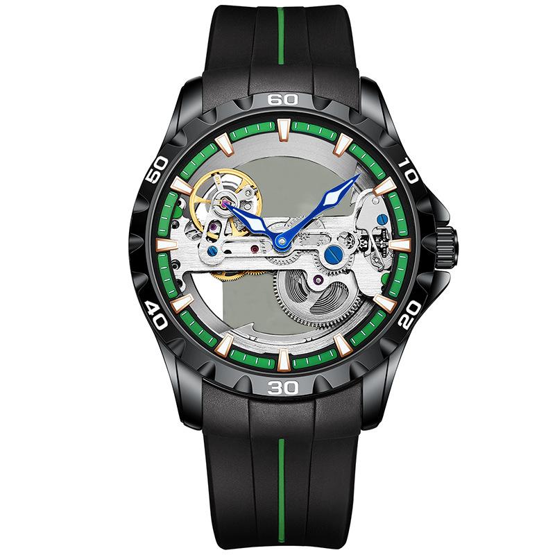 AILANG новые часы автоматические механические часы полые мужские часы часы с силиконовой лентой