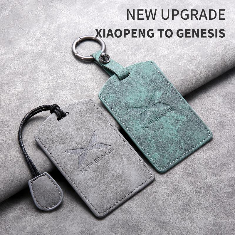 Sheepskin Leather Car NFC Card Key Case Cover Holder Protector Shell for Xiaopeng Xpeng P7 P5 Buckle G9 G3 G3i Auto Accessories