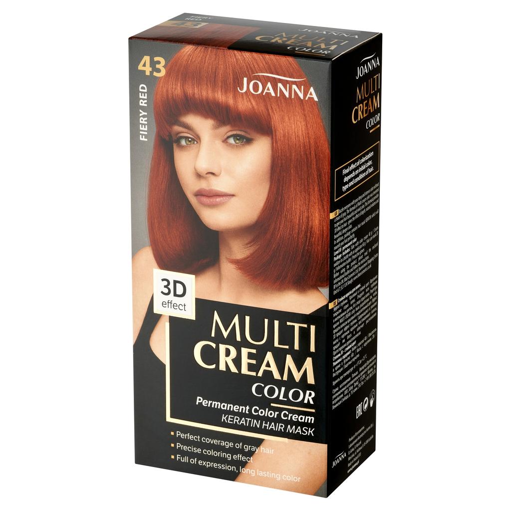 Joanna Multi Cream Color Hair Dye, No. 43 Flaming Red 1 Pc