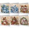 6Pcs Snowman Diamond Handmade Card Rhinestone Painting Card Kit Diamond Painting Greeting Card for Adults Holiday Friends Family