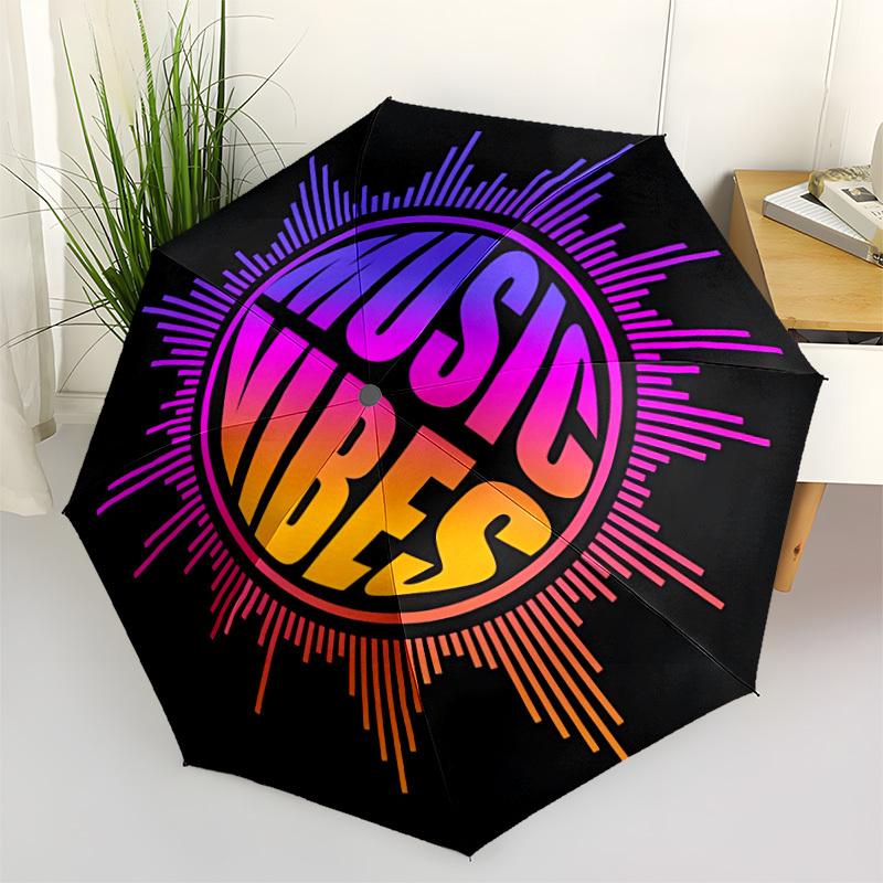 1pc Music Vibes Automatic Open/Close Umbrella - Compact Travel Umbrella, Gift for Birthday, Holiday yy260106032