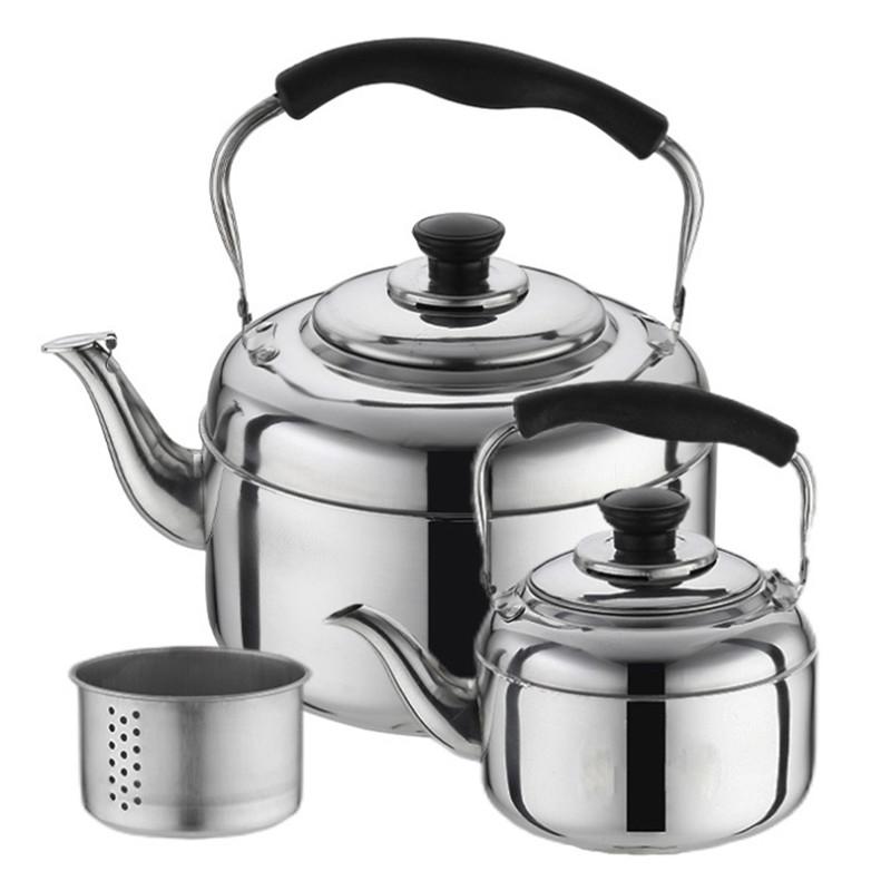 Большая емкость 5 л/6 л/7 л газовый чайник для плиты чайник со свистком для путешествий походов чайник для приготовления пищи чайник из нержавеющей стали