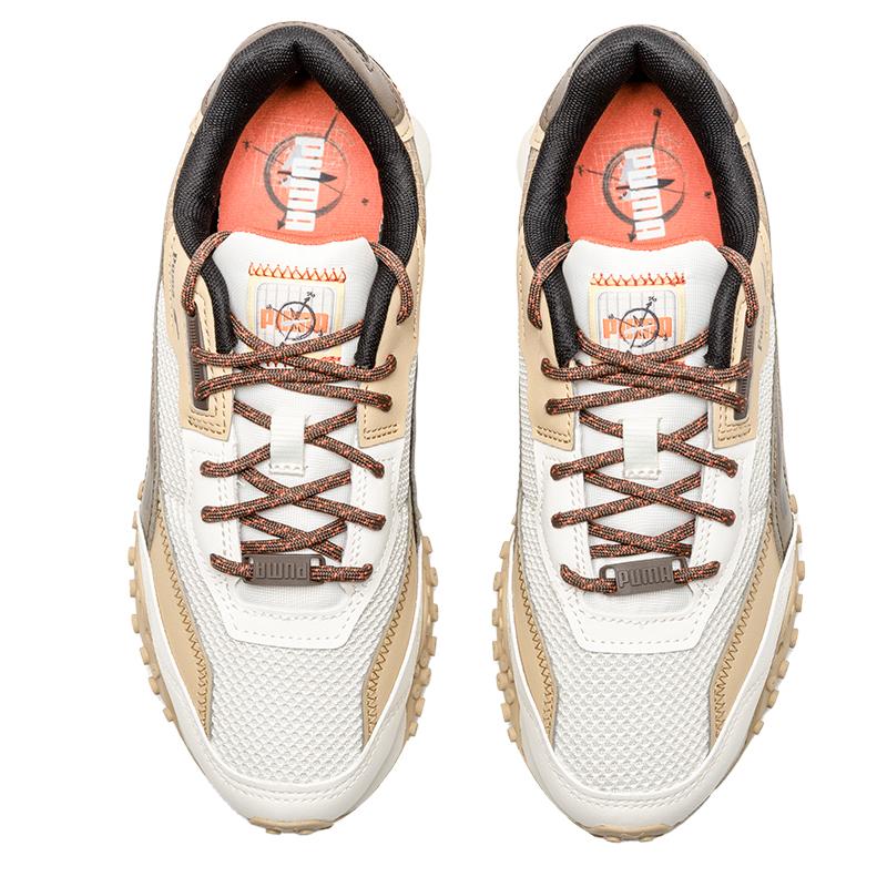 Puma Wild Rider Ткань Синтетическая кожа Удобные Универсальные Дышащие Легкие Низкие Повседневные Кроссовки Унисекс Бежевый Коричневый 397122-01