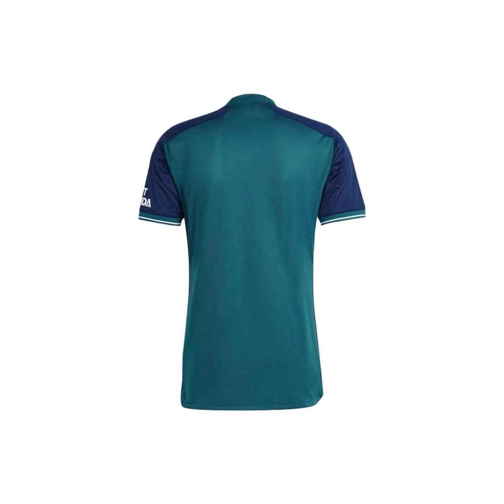 Adidas Мужские футбольные майки с круглым вырезом и буквенным принтом, темно-синие HR6935