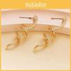 Elegant And Gold Silver Snake Design Alloy Stud Earrings For Women Accessory Fashion