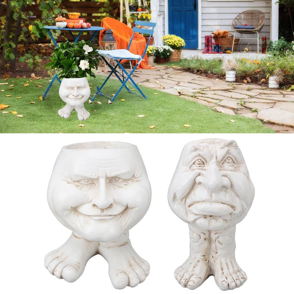 Цветочный горшок из смолы, инновационный изысканный ретро-горшок для цветов в стиле старика, суккулентный горшок для сада на открытом воздухе