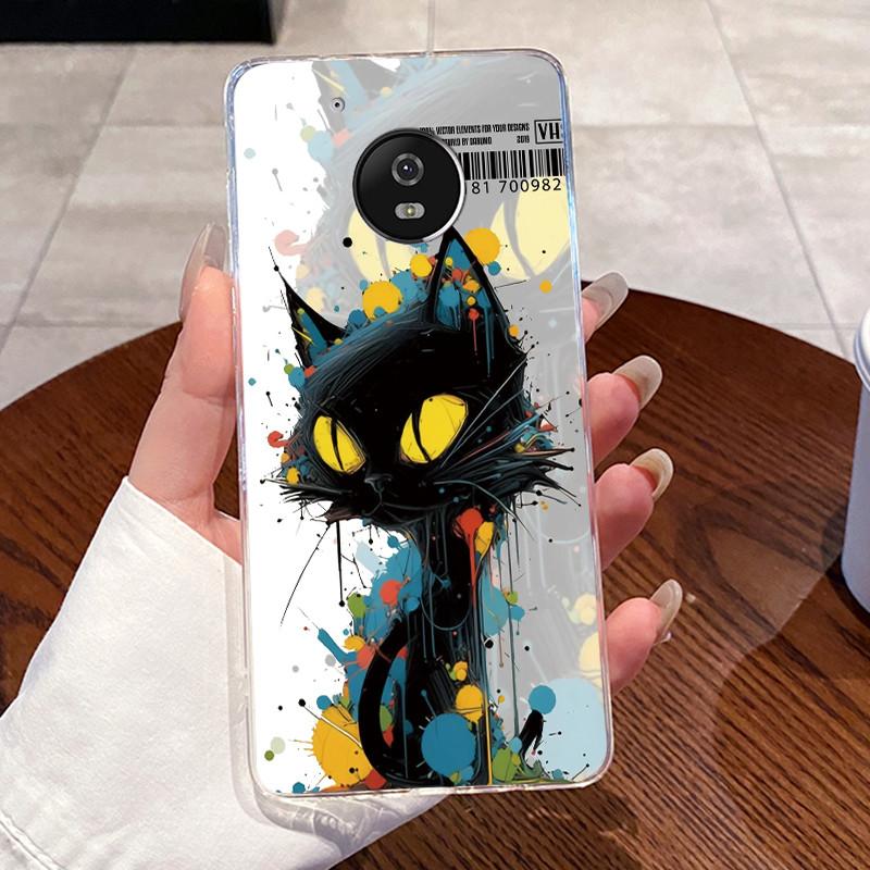Case For Motorola Moto G5/Moto G5 Plus/Moto X 2017/Moto G5S/Moto G5S Plus Clear Silicone Soft TPU Cover Cute Cat Protective Case