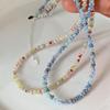 Summer Dopamine Color Small Flower Beaded Necklace Female Niche Design Sense Fashion Versatile Neck Chain Collarbone Chain
