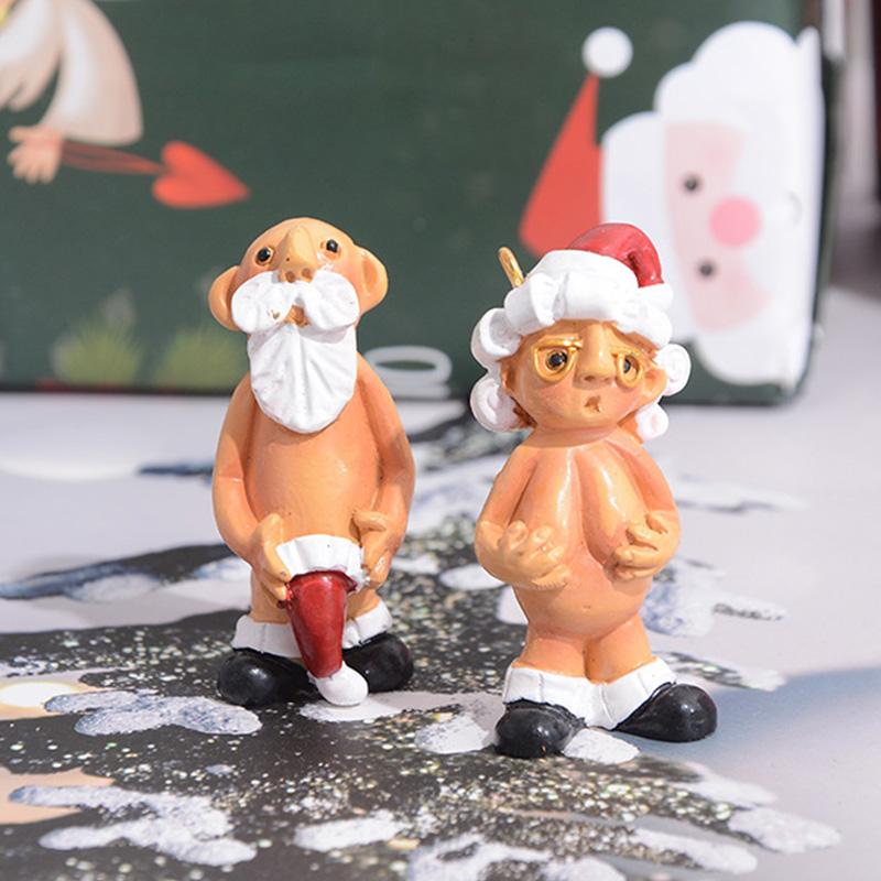 1 шт., мужской и женский рождественский подвесной кулон из смолы, голый подарок Санта-Клауса, новогоднее украшение для рождественской елки