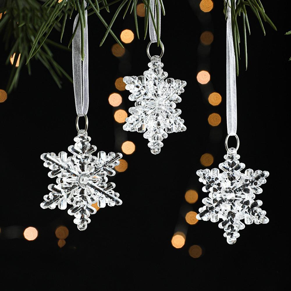 DIY Transparent Icicle Ornaments Acrylic Xmas Tree Ornaments Merry Christmas Decor