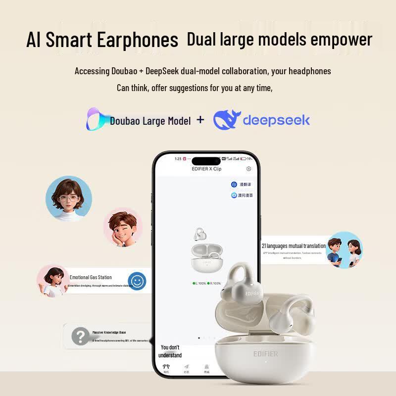 Edifier X Clip Clip-on Bluetooth Earbuds