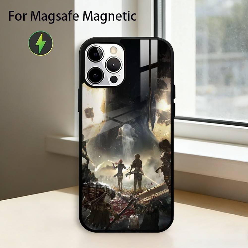 Игровой чехол C-Clair Obscur E-Expedition 33 для iPhone17,16,15,14,13,12,11 Plus,Pro Магнитный для беспроводной зарядки MagSafe