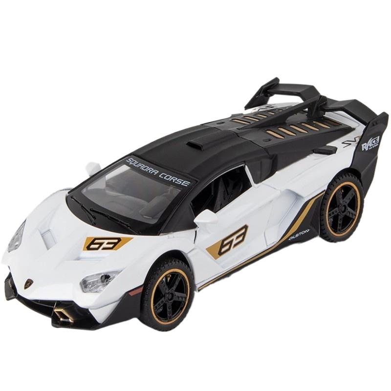 1/32 Lamborghini Aventador SC18 Alston Модель гоночного автомобиля из сплава Металлические литые игрушки Модель спортивного автомобиля Игрушка со звуком и светом Подарок