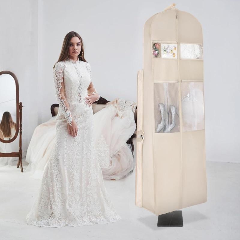 Oversized 72" Gown Storage Bag Waterproof Oxford Fabric Dustproof Hanging Clothes