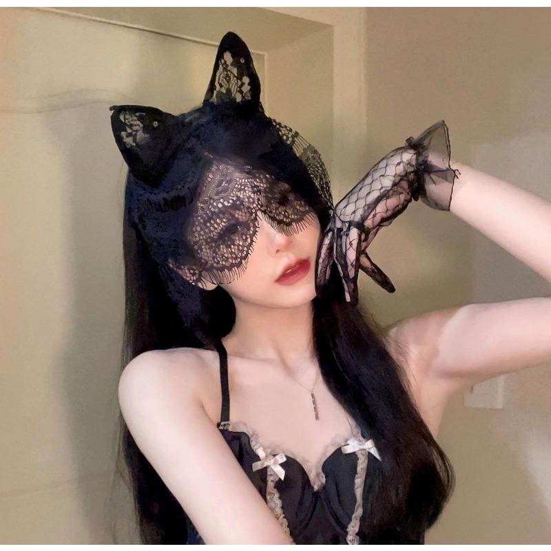 Black Silk Mesh Wedding Lace Gloves for Women's Evening Dress, Wedding Veil, Pure Erotic and Sexy Photo Sleeve, Sleeveless Dress