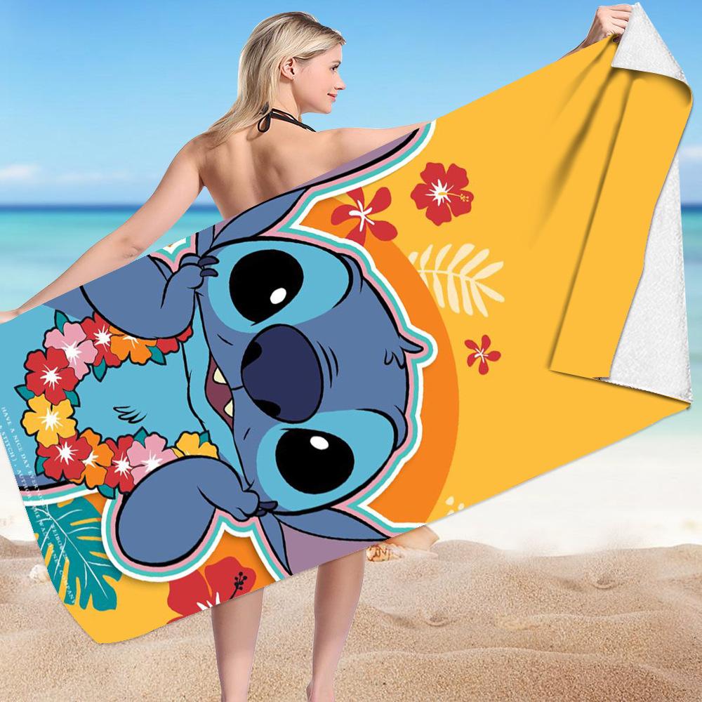Stitch Zai Animation Beach Towel Microfiber Double-Sided Fleece Beach Towel Bath Towel Variety Square Towel Beach Towel
