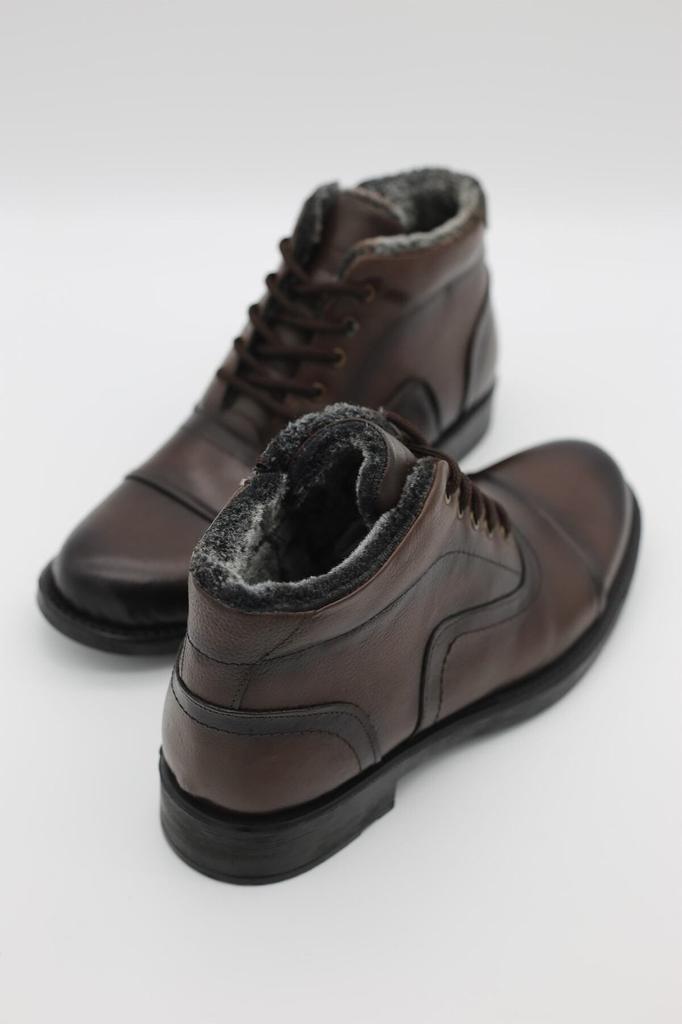 Мужские модные ботинки из натуральной кожи на толстом каблуке, морозостойкие водонепроницаемые кожаные меховые ботинки, обувь