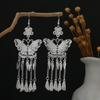 Серьги с кисточками из серебра Мяо: Этнический стиль, Модная гипербола, Дизайн легкой роскоши