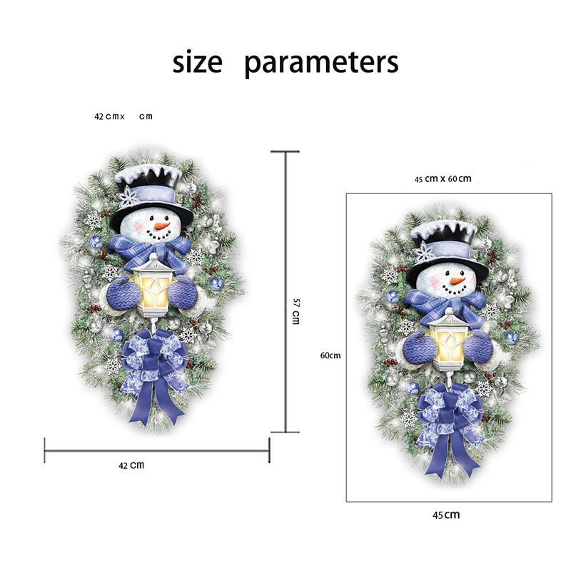 Christmas Warm Winter Welcome Snowman Wreath Stickers Xmas New Year Home Door Wall Window Decoration Decals