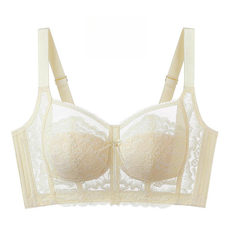 Lace Lingerie Women's Thin Adjustable Bra Breast Retraction Full-cup Bra Push Up Bra