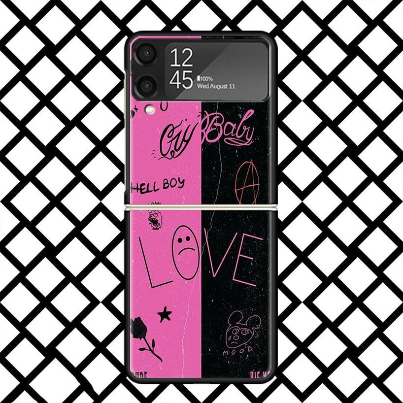 Чехол для телефона Lil Peep Hellboy Love для Samsung Z Flip 7 6 5 4 3 Galaxy ZFLIP7 ZFlip6 5G Flip5 Flip4 Flip3 5g Черный Жесткий Чехол