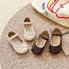 Girls Small Leather Shoes Autumn New Children Soft-soled Beanie Shoes Girl Baby Bow Princess Shoes Little Girl Single Shoes