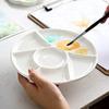 Portable Paint Palette Tray White Plum Blossom Paint Plate Ceramic Paint Palette for Artist