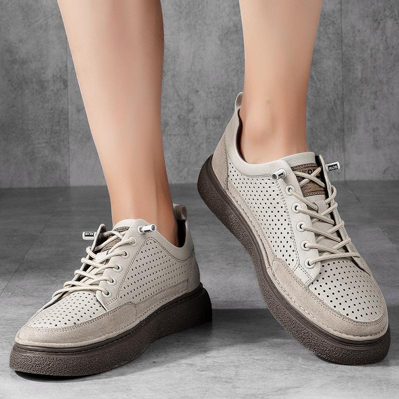 Модная мужская повседневная обувь из натуральной кожи, новые мужские кроссовки на шнуровке, дышащая обувь для вождения, классическая обувь для скейтбординга, для мужчин