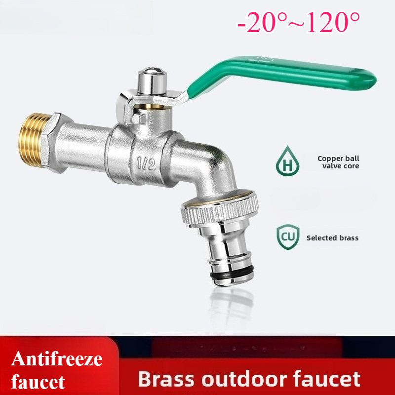 Garden Tools Brass Water Faucet 1/2" Outside Supply Taps Ball Valve& Inside Used Easy Turn On/Off Lever Handle Watering