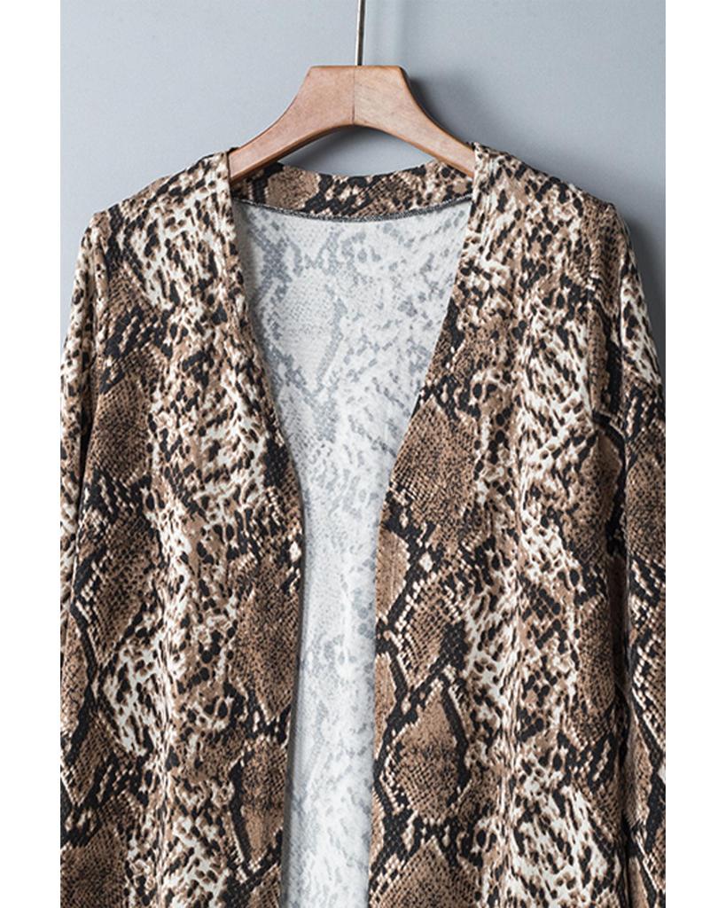 Azura Exchange Длинный кардиган со змеиным принтом