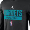 Jordan Рубашка Hornets Quick-Dry Game Time с длинным рукавом для стрельбы, мужская, черная DR6508-010