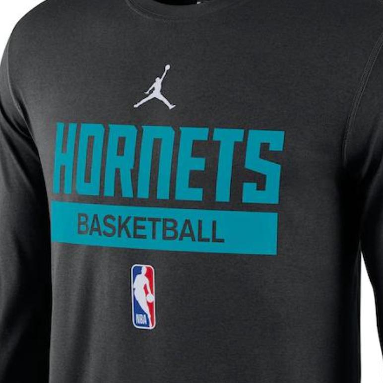 Jordan Рубашка Hornets Quick-Dry Game Time с длинным рукавом для стрельбы, мужская, черная DR6508-010