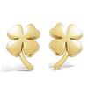 [F6913] - Gold Plated '4 Leaf Clovers' Earrings - 10x14 Mm