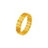 Chinese Style Hollow Coin Rings for Women Couples Simple Gold Plated Money Rings for Wealth and Luck