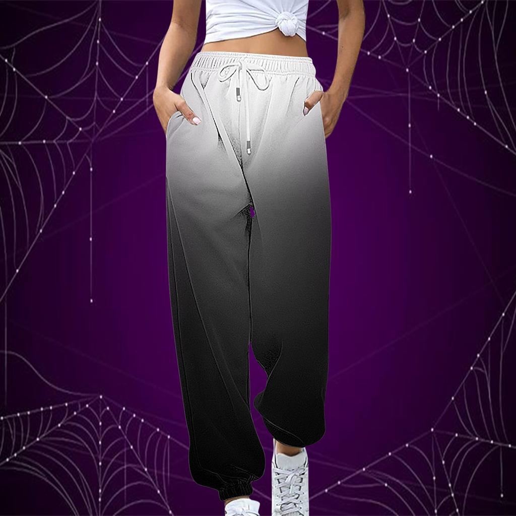 Women's Casual Fashion Printed Casual Pants, Sanitary Pants, Drawstring Elastic Waist Leggings